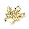 Brass Micro Pave Clear Cubic Zirconia Pendants KK-U005-01J-G-2