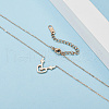 Deer Antler Heart Stainless Steel Rhinestone Pendant Necklaces DZ8057-4