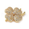 Brass Micro Pave Clear Cubic Zirconia Connector Charms KK-C086-04G-2