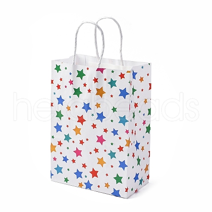 Star Print Paper Packing Tote Bags CARB-R001-01D-1