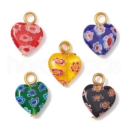 Handmade Millefiori Glass Pendants PALLOY-CJ00002-1