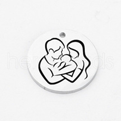 Mother's Day 304 Stainless Steel Pendants FIND-CJC0003-02B-1