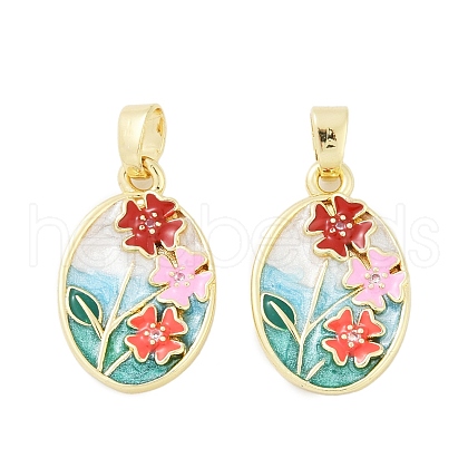 Brass Micro Pave Clear Cubic Zirconia Pendants KK-L235-05E-G-1