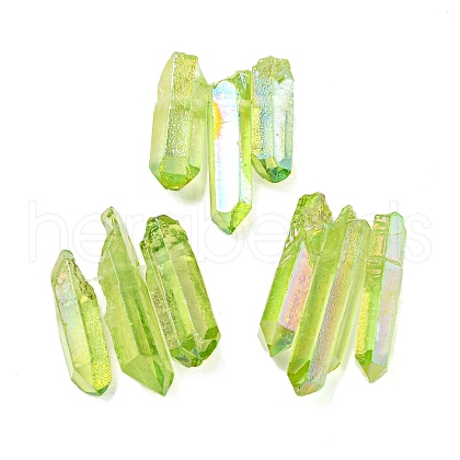 Electroplated Natural Quartz Crystal Graduated Beads Strands G-P315-A18-1
