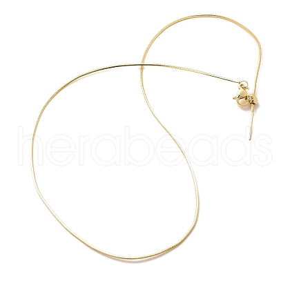 1mm Rack Plating Brass Round Snake Chain Adjustable Slider Necklaces for Women Men MAK-L044-50G-1