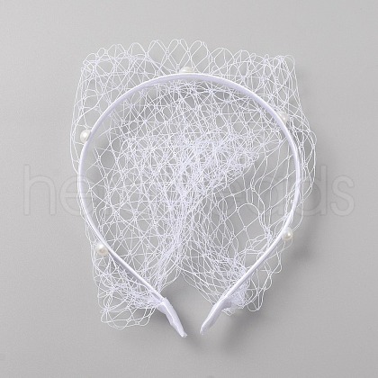 Bridal Pearl Mesh Veil Cloth Hair Bands MRMJ-WH0082-05A-02-1