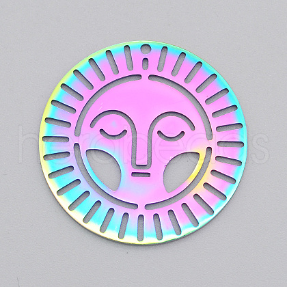 Ion Plating(IP) 201 Stainless Steel Pendants STAS-T056-LA518-1