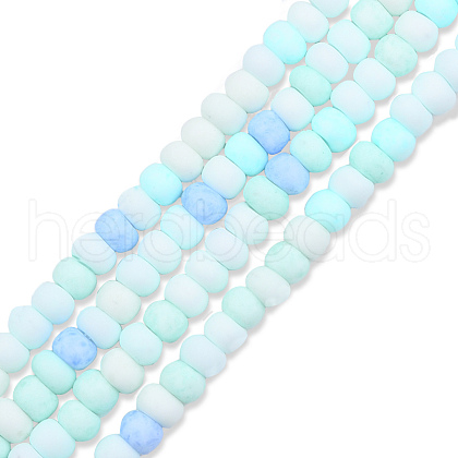 Opaque Spray Painted Glass Bead Strands GLAA-N047-07-01-1