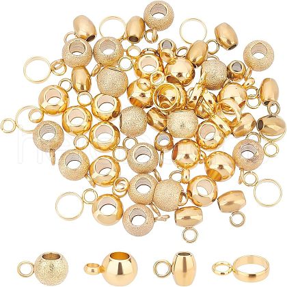 Unicraftale 60Pcs 4 Style 304 Stainless Steel Tube Bails STAS-UN0034-85-1
