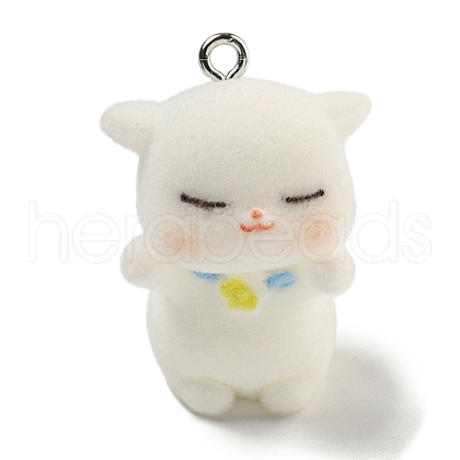 Flocking Resin Cute Pendants RESI-L043-02P-02-1