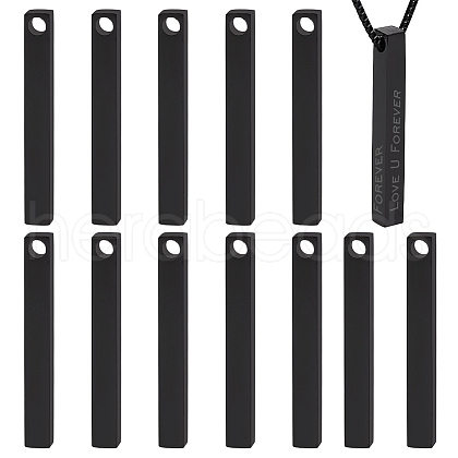 BENECREAT 12Pcs Stainless Steel Pendants STAS-BC0003-87EB-1