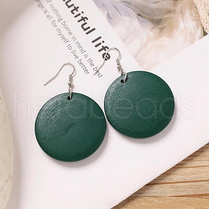 Alloy Wood Dangle Earrings FS-WG9E4F8-05-1