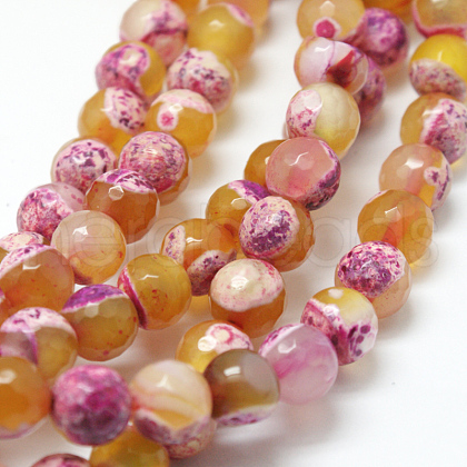 Natural Fire Crackle Agate Bead Strands G-K166-06F-8mm-05-1