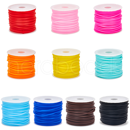 SUNNYCLUE 50M 10 Colors Hollow Pipe PVC Tubular Synthetic Rubber Cord RCOR-SC0001-02-1