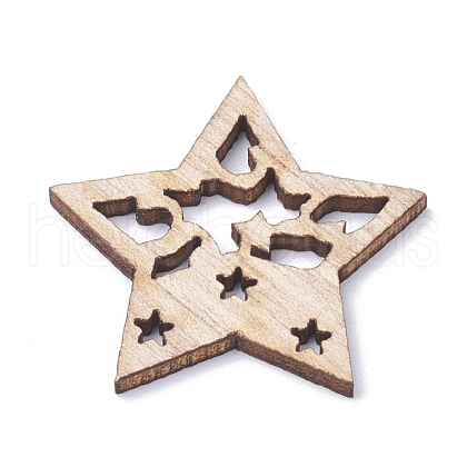 Undyed Wooden Pendants WOOD-S040-23-1