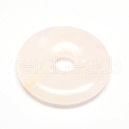Donut/Pi Disc Natural Gemstone Pendants G-L234-30mm-01-1