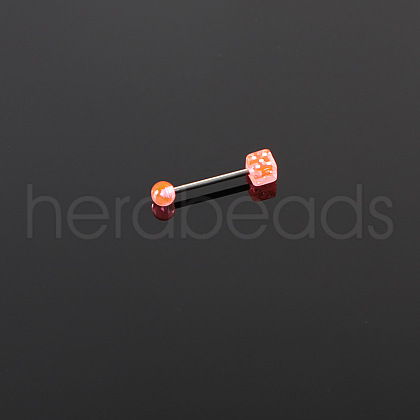 Dice 316L Surgical Stainless Steel with Acrylic Tongue Rings FS-WGEA7F0-07-1