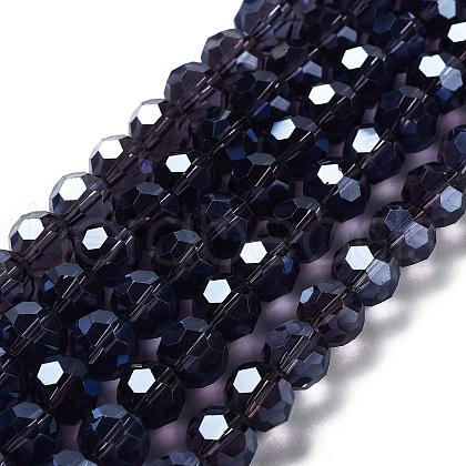 Electroplate Transparent Glass Beads Strands EGLA-A035-T10mm-A15-1