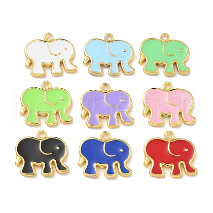 Rack Plating Brass Enamel Pendants KK-G515-15G-1