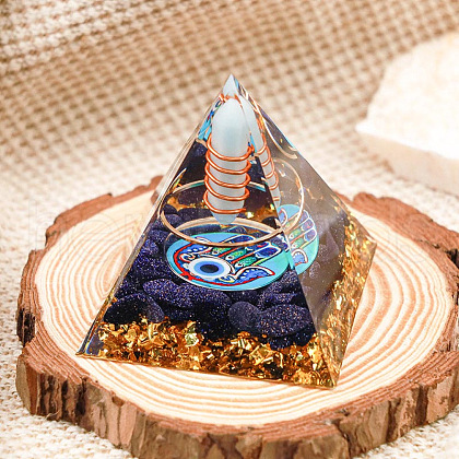 Resin Orgonite Pyramid Home Display Decorations G-PW0004-56A-08-1