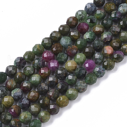 Natural Ruby Zoisite Beads Strands G-S361-3mm-003-1