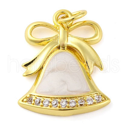 Christmas Series Brass Micro Pave Cubic Zirconia Pendants KK-S401-03G-A-1