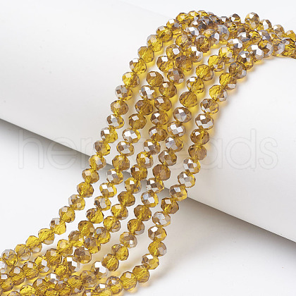 Electroplate Transparent Glass Beads Strands EGLA-A034-T3mm-E02-1