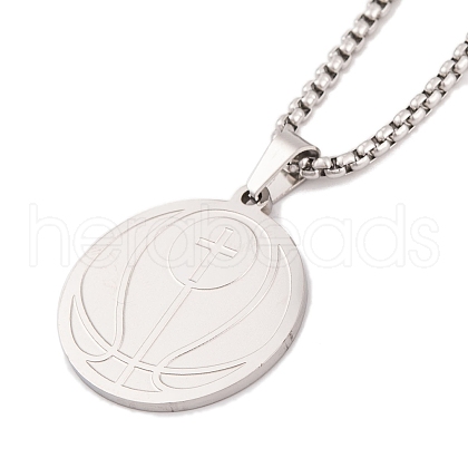 Stainless Steel Pendant Necklaces NJEW-L122-01P-1