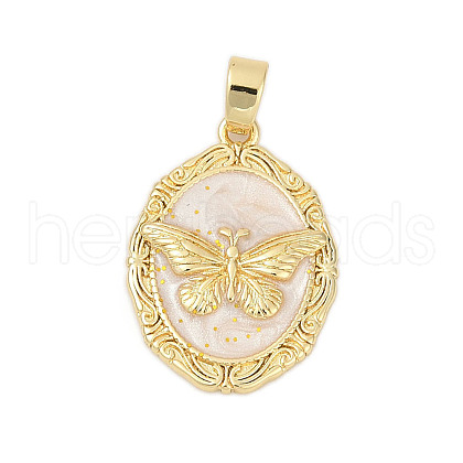 Brass Enamel Pendants KK-U068-09G-03-1