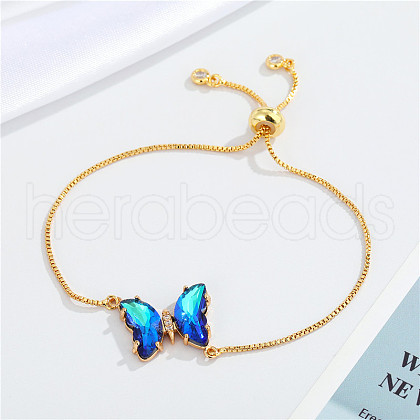 European Jewelry Simple and Elegant Crystal Butterfly Bracelet Adjustable Bracelet for Women ST1237569-1
