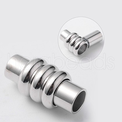 Column Brass Magnetic Clasps with Glue-in Ends KK-F358-03-A-NR-1