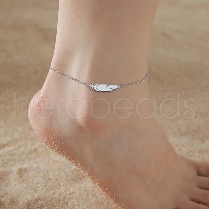 Feather 201 Stainless Steel Link Anklets for Women FS-WGD6197-01-1