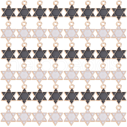 SUNNYCLUE 80Pcs 2 Colors Alloy Enamel Pendants ENAM-SC0005-11-1