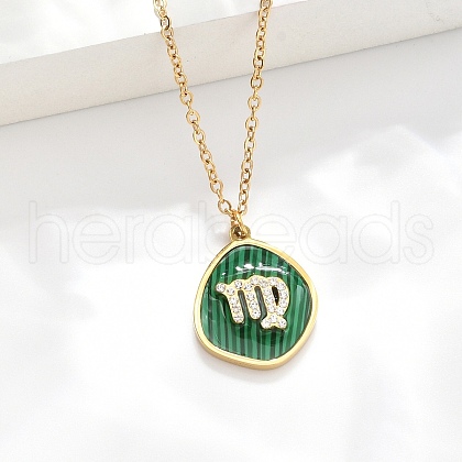 304 Stainless Steel Micro Pave Cubic Zirconia constellation Pendant Necklaces NJEW-R021-01G-08-1