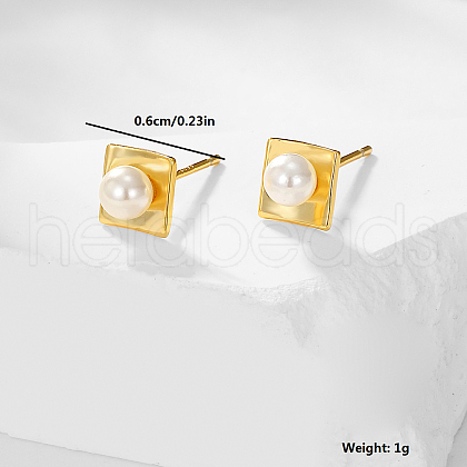 Exquisite 925 Sterling Silver Square Stud Earrings BC7364-1-1