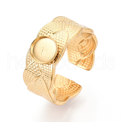 304 Stainless Steel Cuff Ring Components STAS-T066-17G-1