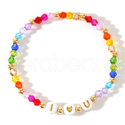 Glass Bead Stretch Bracelets ZY6437-1-1