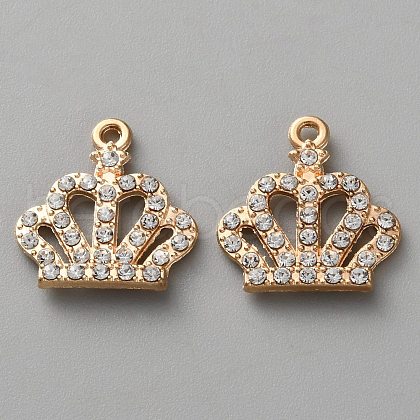 Alloy Rhinestone Pendants FIND-P033-01G-1