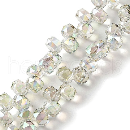 Half Rainbow Plated Electroplate Beads Strands EGLA-H104-09A-HR02-1