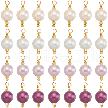 Beebeecraft 48Pcs 4 Colors ABS Plastic Imitation Pearl Pendants KK-BBC0013-90-1