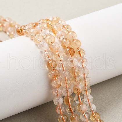 Natural Citrine Beads Strands G-A262-A01-5.5mm-1