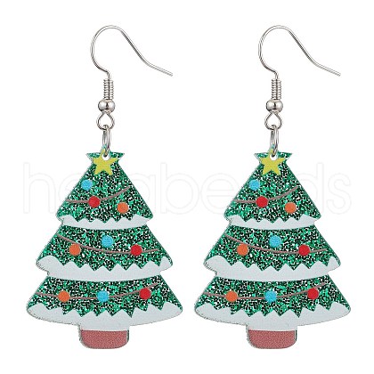 Acrylic Dangle Earrings EJEW-JE06146-1