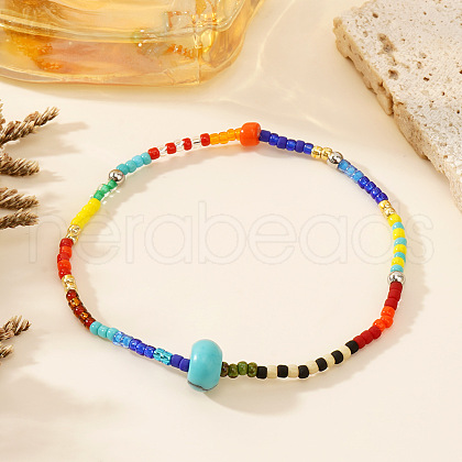 Bohemian Style Natural Mixd Gemstone Beaded Stretch Bracelets for Women LO1270-2-1