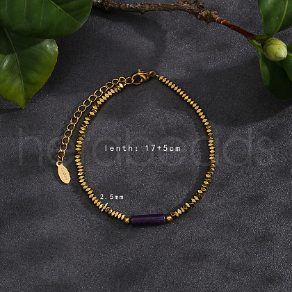 Natural AmethystBeads Stretch Bracelets for Women Men PH6456-2-1