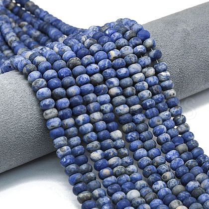 Natural Sodalite Beads Strands G-P575-A44-8x5mm-1