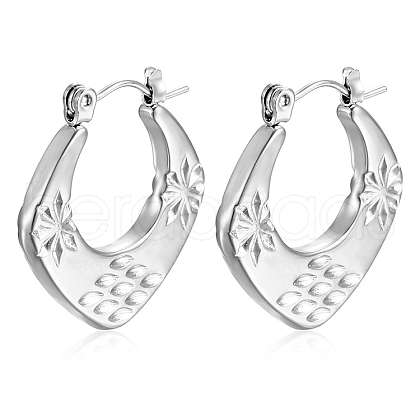 European and American Fashion Geometric Square Stainless Steel Hoop Earrings PW-WGF982E-02-1