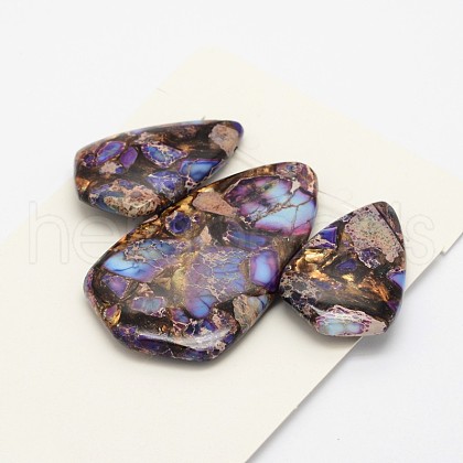 Assembled Synthetic Dyed Imperial Jasper and Bronzite Pendant Sets G-L359-03D-1