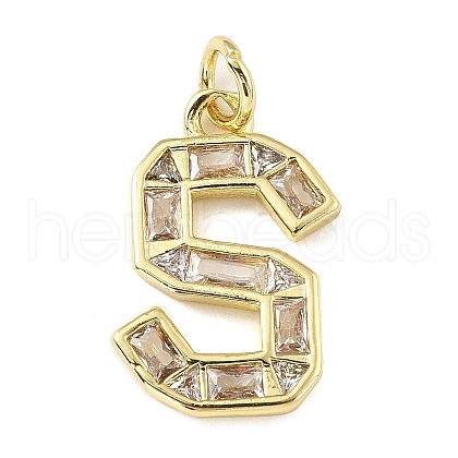 Brass Micro Pave Cubic Zirconia Pendants KK-V014-01G-19-1