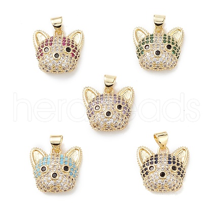 Brass Micro Pave Cubic Zirconia Pendants KK-M240-10-1