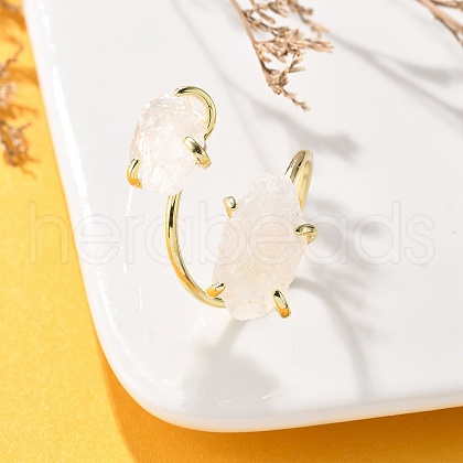 Natural Quartz Crystal Cuff Rings RJEW-B122-02G-02-1